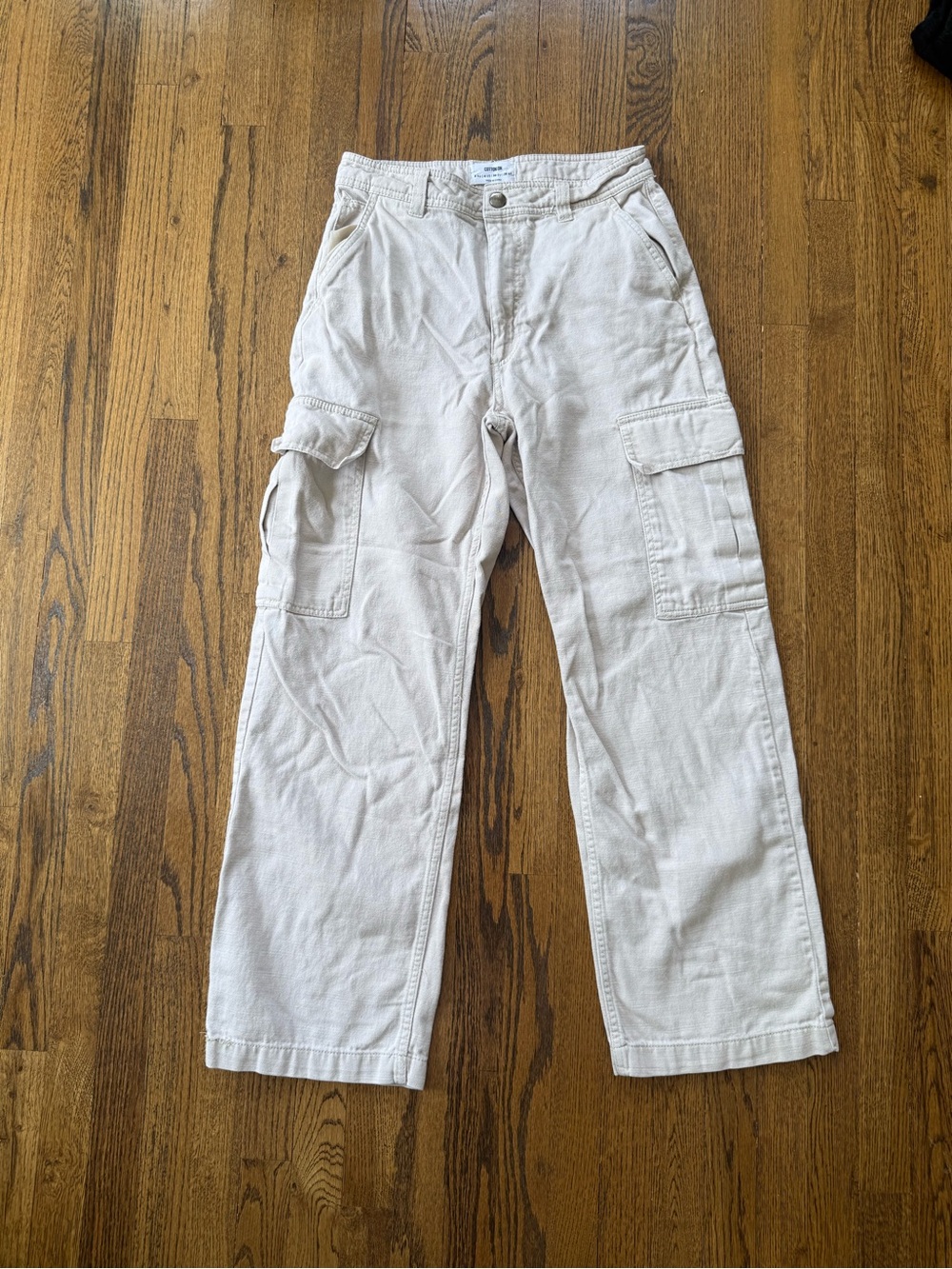 Cotton On Women's Wide Leg Cargo Pants in Light Beige